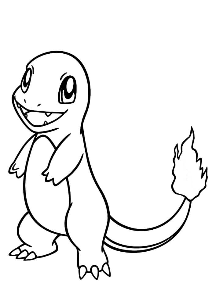 Charmander 1 Coloring Page - Free Printable Coloring Pages for Kids
