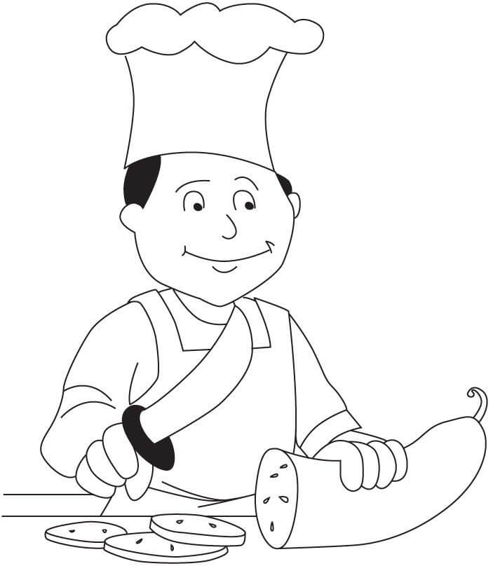 Chef Cutting Zucchini