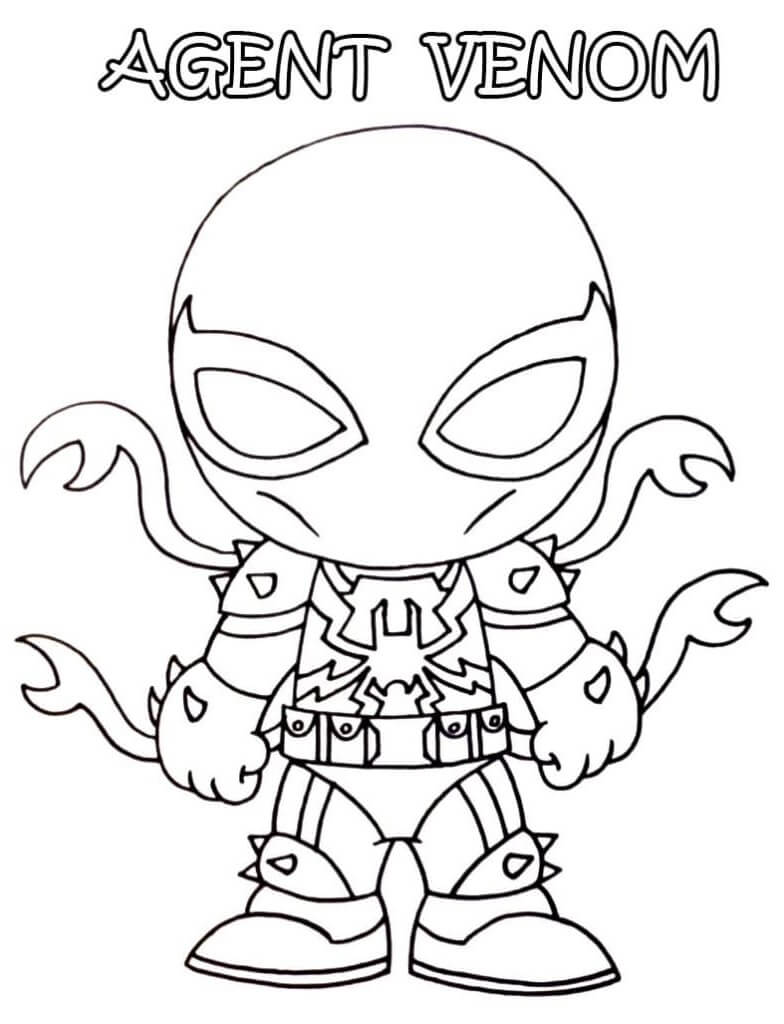 Chibi Agent Venom Coloring Page Free Printable Coloring Pages For Kids