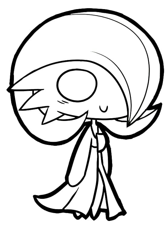 Chibi Gardevoir Coloring Page - Free Printable Coloring Pages for Kids