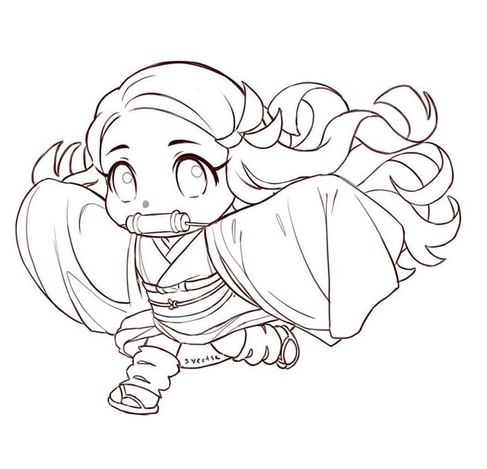 Chibi Nezuko Running