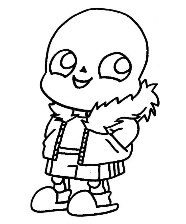 Chibi Sans Coloring Page - Free Printable Coloring Pages for Kids