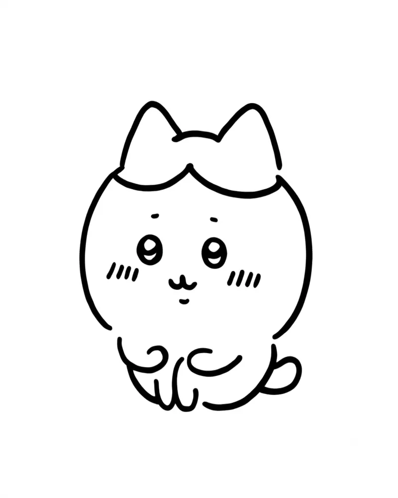 Chiikawa Sitting Sweetly with Blushing Cheeks