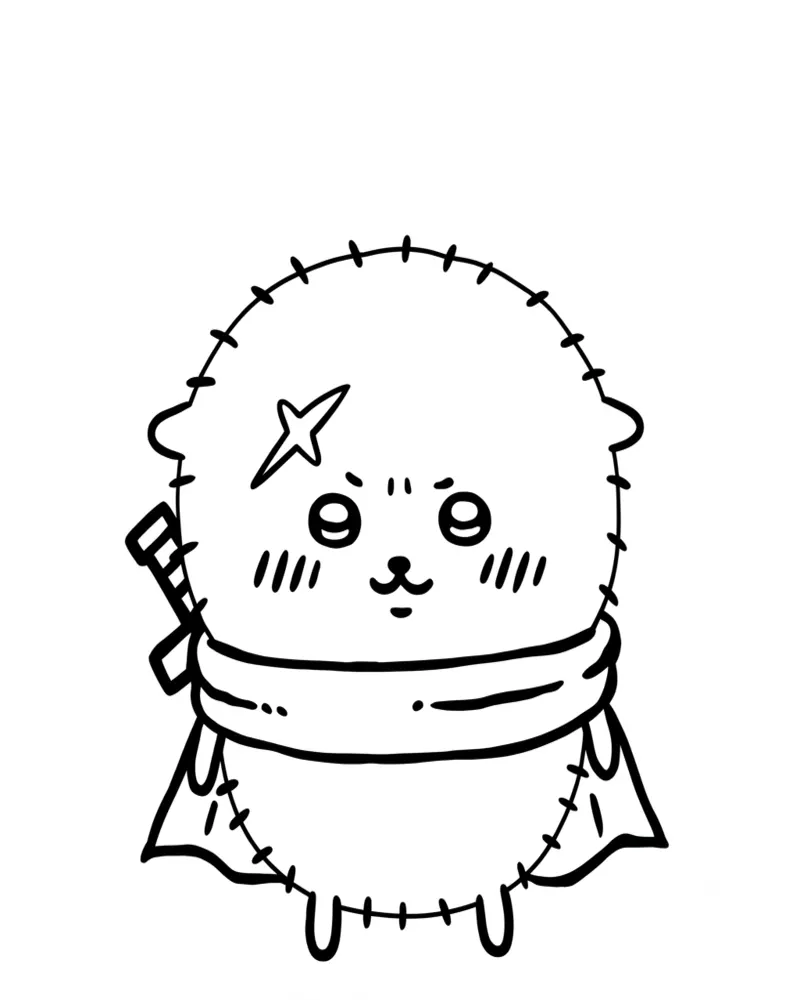 Chiikawa Stitched Monster Costume with Scarf