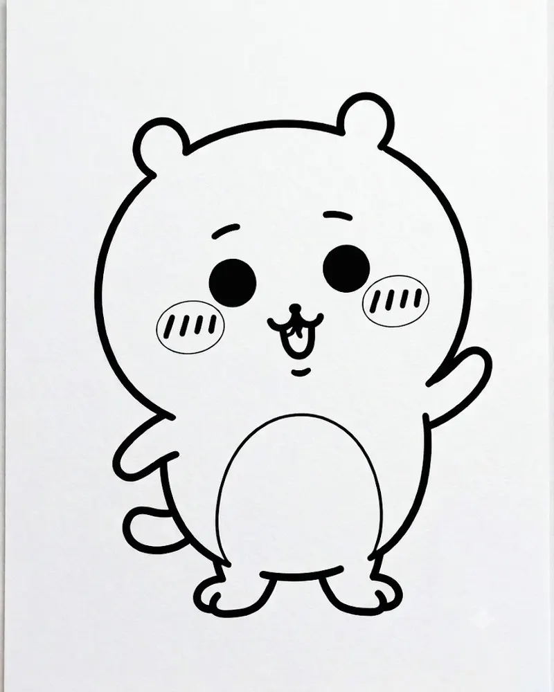 Chiikawa Waving Happy Expression