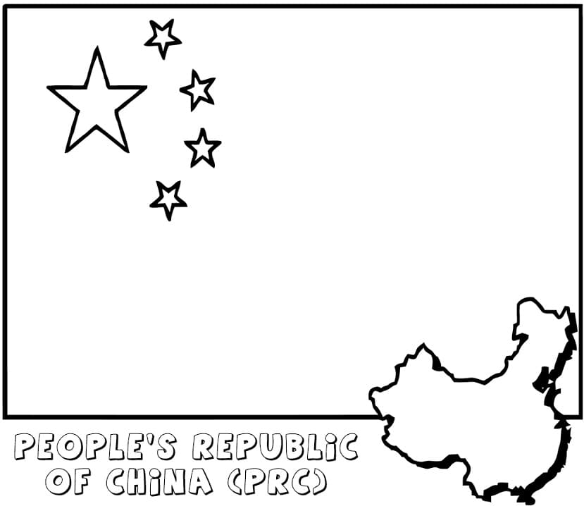 China Flag 5 Coloring Page.