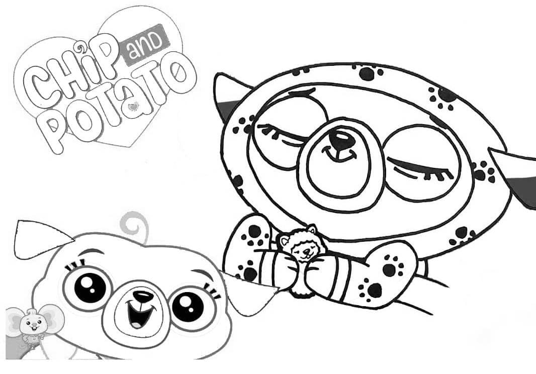 Adorable Chip and Potato Coloring Page - Free Printable Coloring Pages