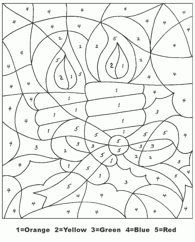 Color By Numbers Coloring Pages Christmas