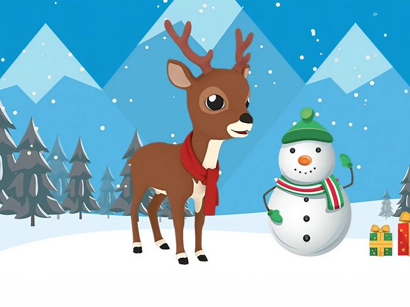 Christmas Deer Jigsaw puzzle game for kids