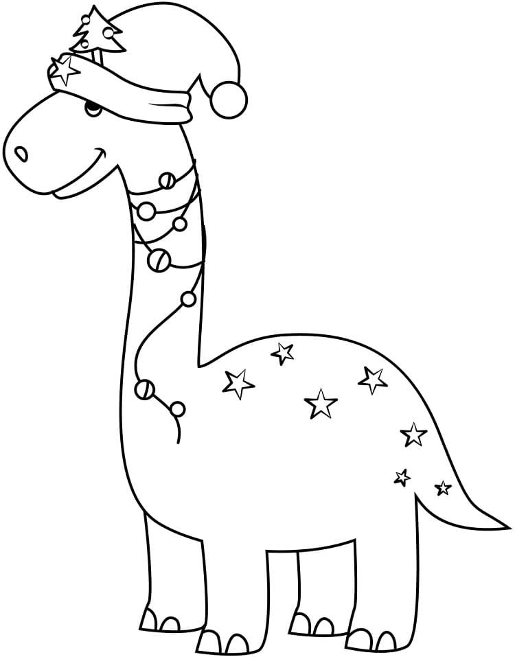 Christmas Dinosaur Coloring Page Free Printable Coloring Pages For Kids