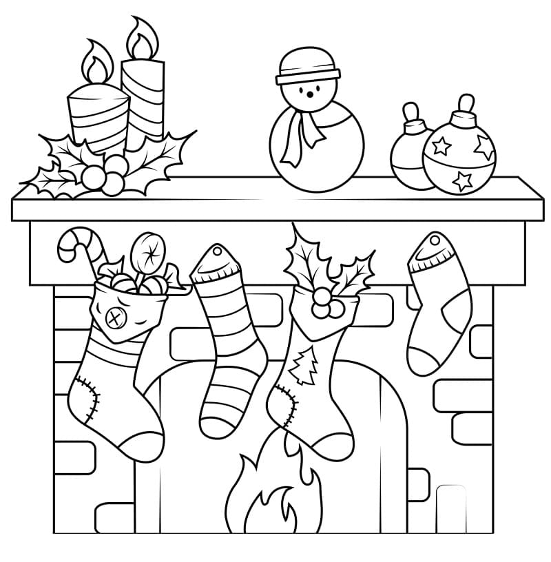 Christmas Fireplace Coloring Page Free Printable Coloring Pages for Kids