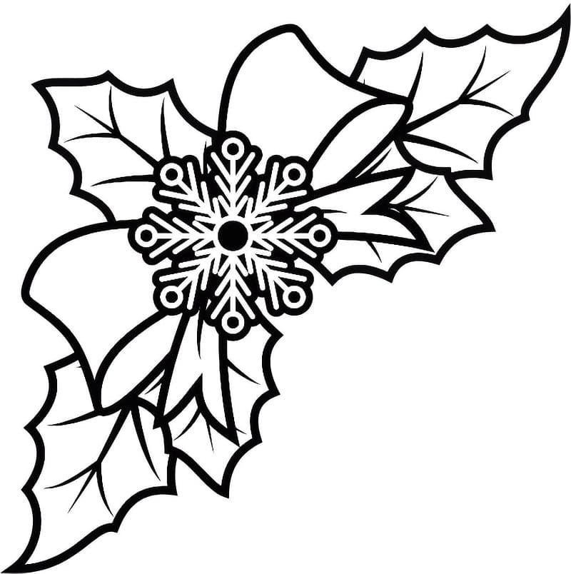 Christmas Holly and Snowflake