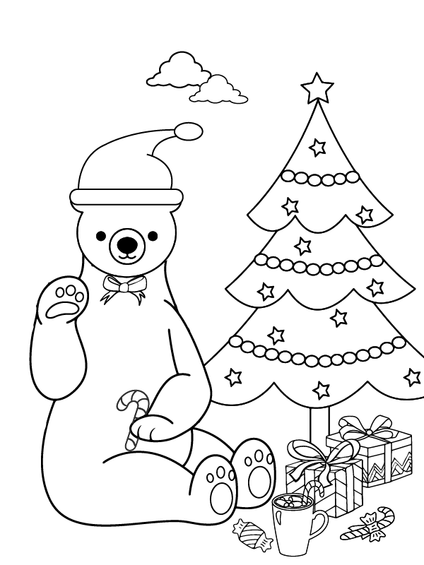 Christmas Polar Bear Coloring Page 12 Färbung Seite Kostenlose Druckbare Malvorlagen Für Kinder