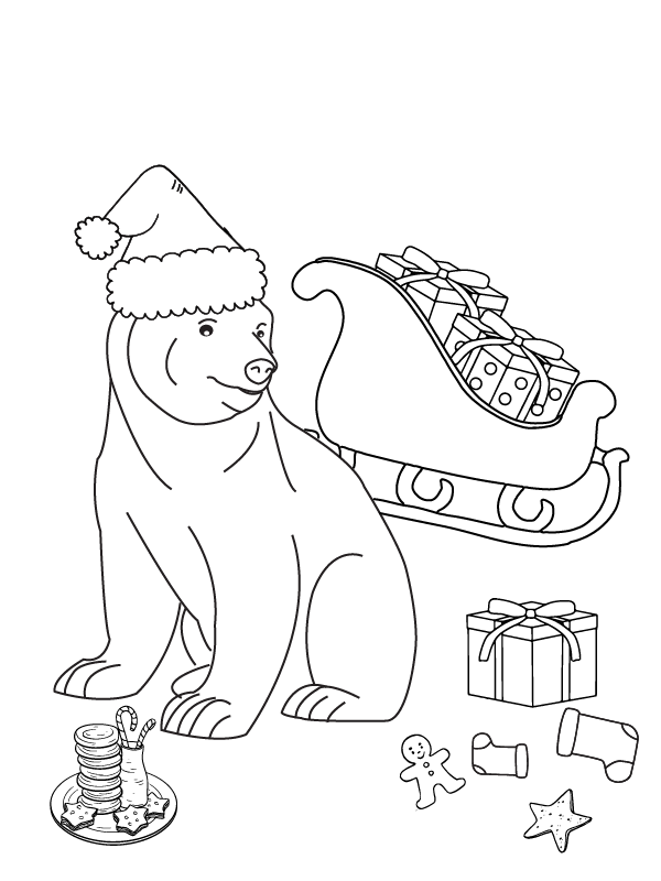 Christmas Polar Bear Coloring Page 7 Färbung Seite Kostenlose Druckbare Malvorlagen Für Kinder 2643