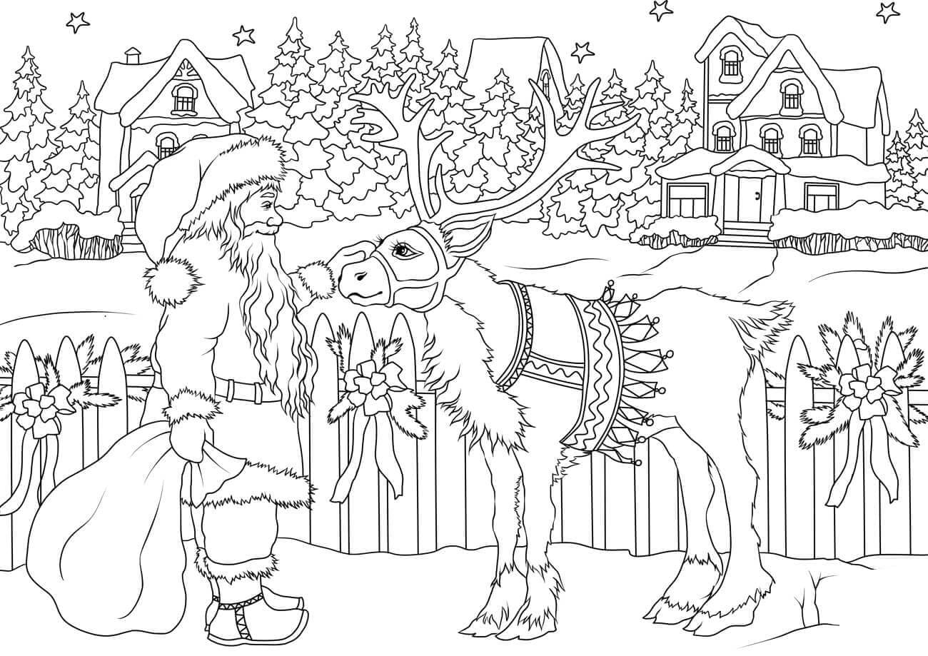Christmas Santa and Reindeer for Adults