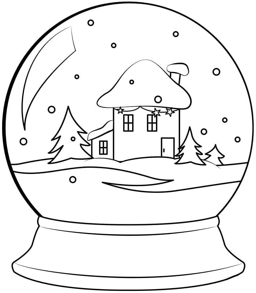 Christmas Snow Globe Coloring Page Free Printable Coloring Pages For Kids