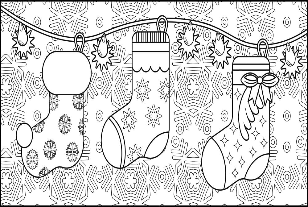 Christmas Stocking Printable Coloring Page Free Printable Coloring