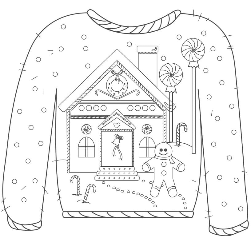 Christmas Sweater to Color Coloring Page - Free Printable Coloring ...