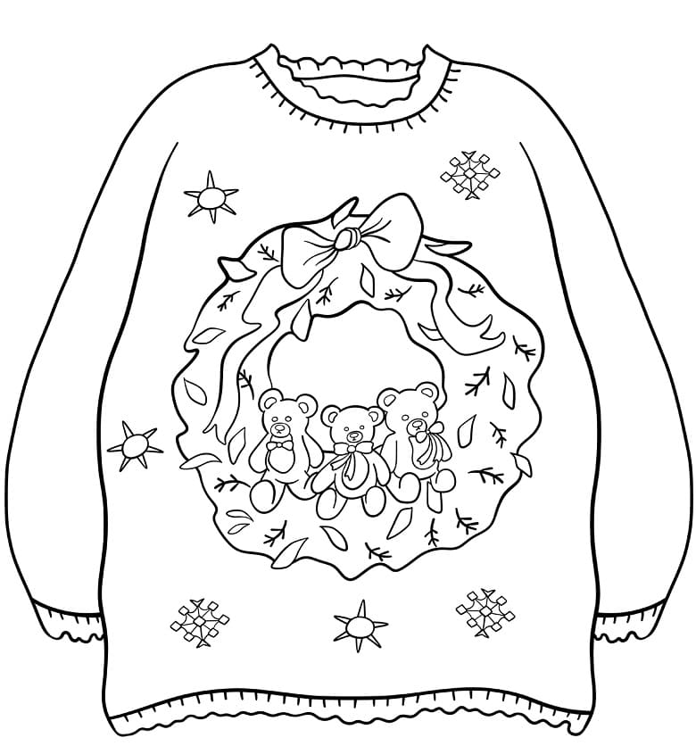 Christmas Tree Sweater Coloring Page Free Printable Coloring Pages 