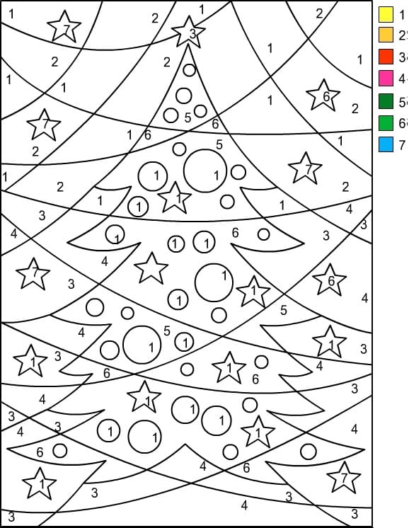 Christmas Tree Color by Number
