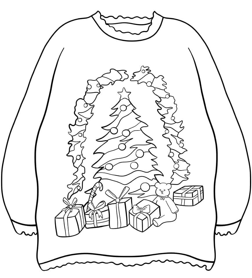 Christmas Tree Sweater Coloring Page Free Printable Coloring Pages 