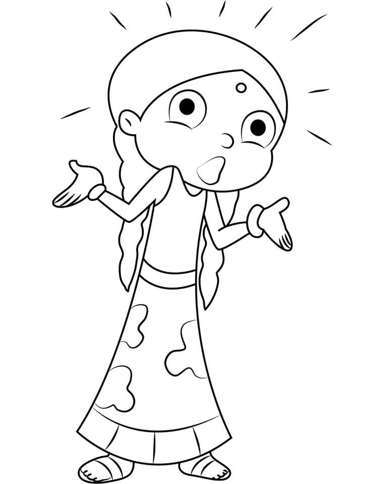 Chutki in Chhota Bheem Coloring Page - Free Printable Coloring Pages for  Kids