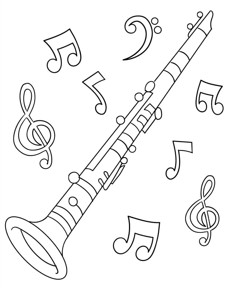 Clarinet Coloring Page