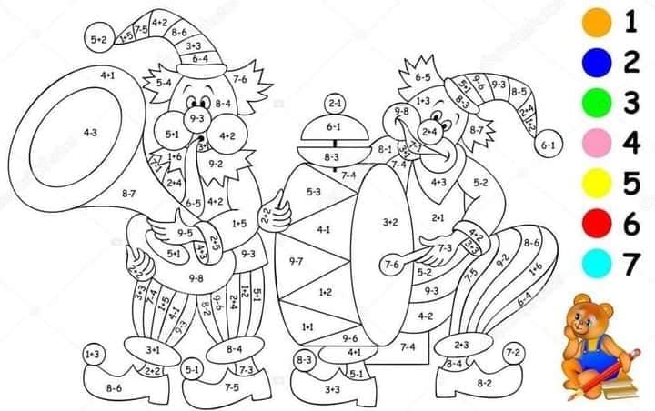 clowns math coloring page free printable coloring pages for kids