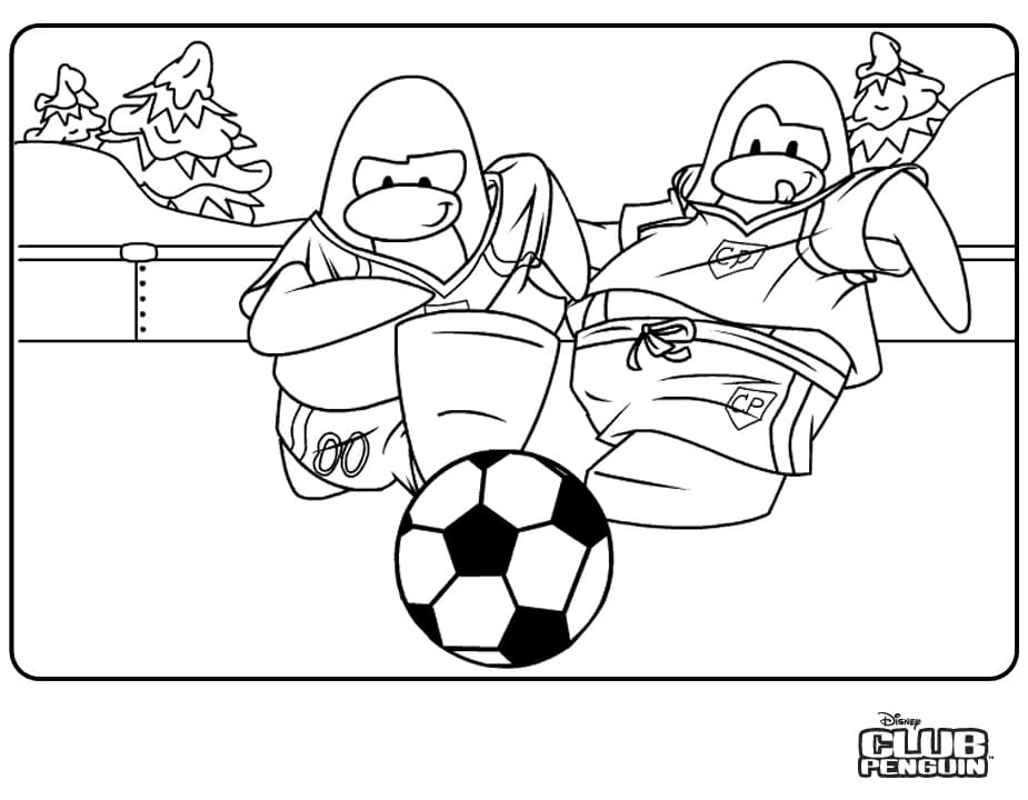 Club Penguin Playing Soccer
