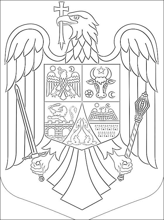 Romania Map And Flag Coloring Page Free Printable Coloring Pages For Kids