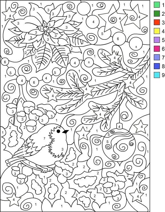 Flowers Color by Numbers forColoring Page Free Printable