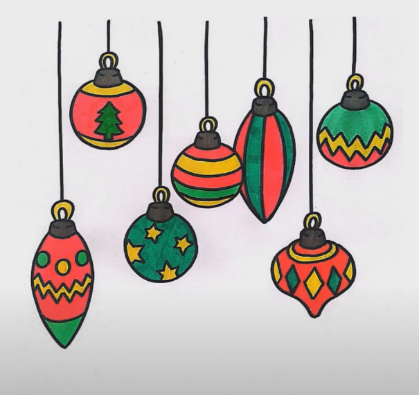 Colored Christmas Stuff Coloring Pages