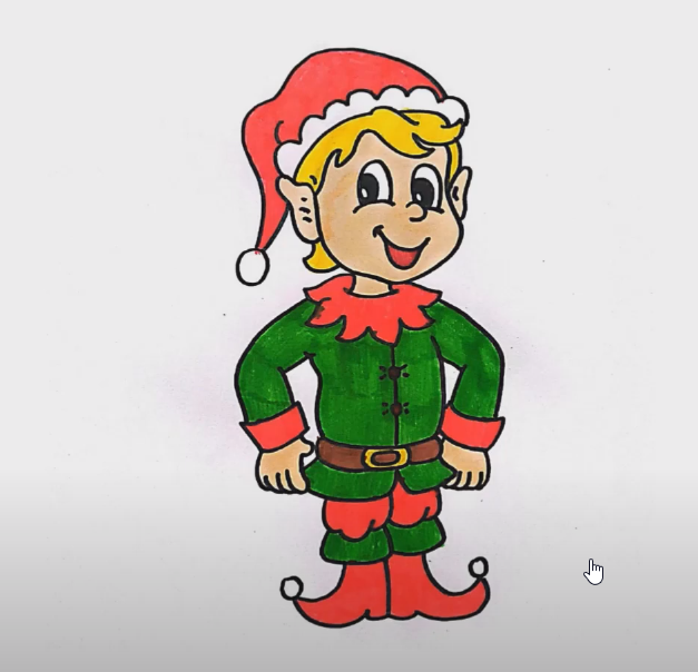 Colored Elf Coloring Page