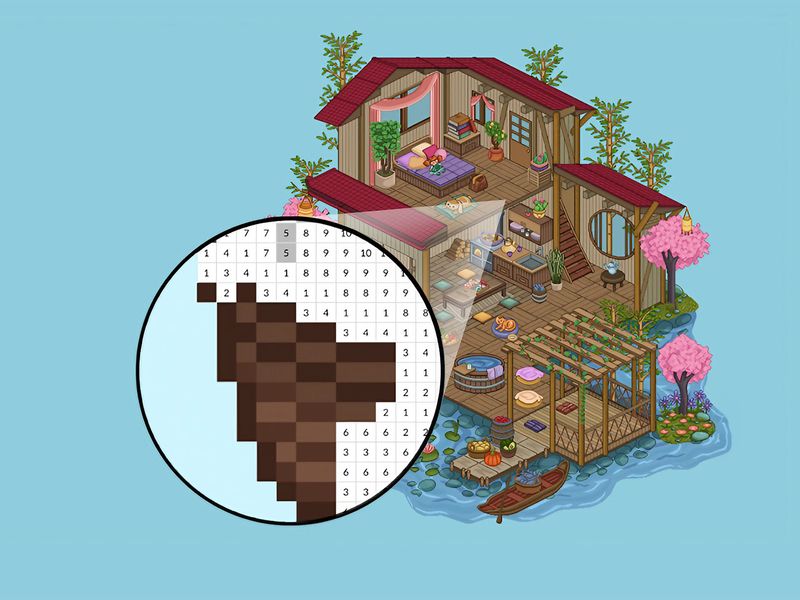 Coloring by Numbers Pixel House - Coloring Game