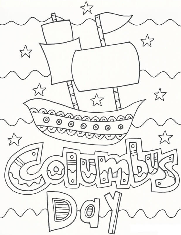 Columbus Day Banner Free Printable