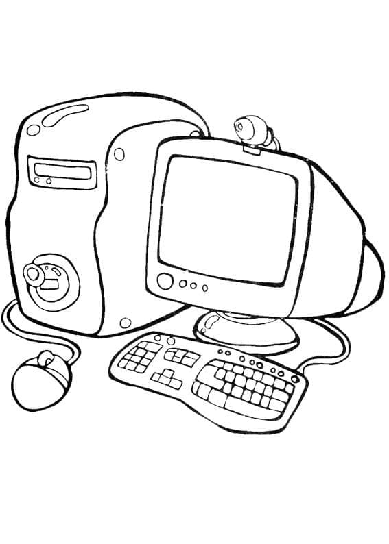 parts of the computer coloring pages