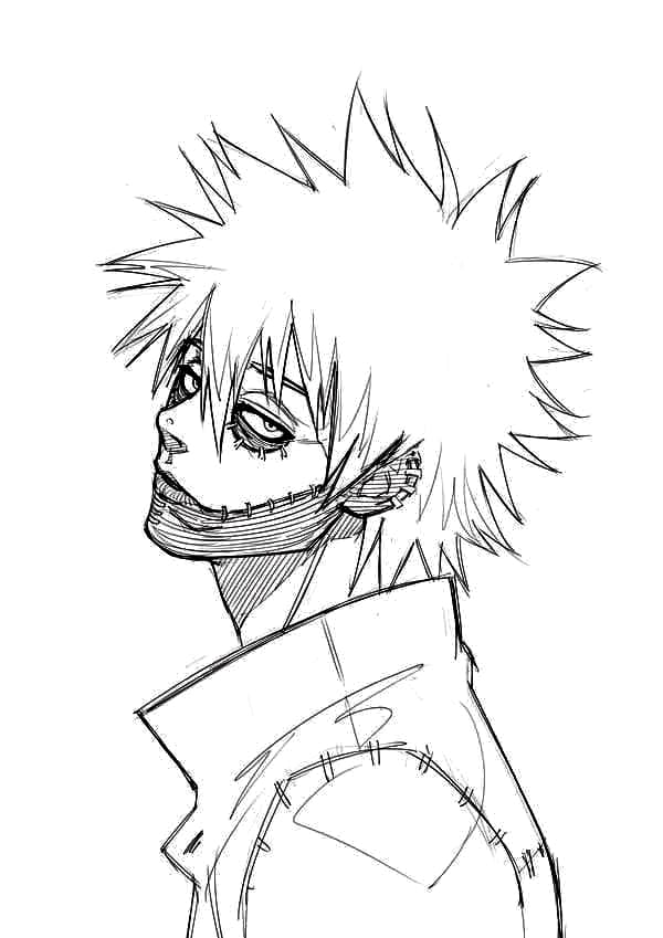 Cool Anime Boy Dabi Coloring Page - Free Printable Coloring Pages for Kids