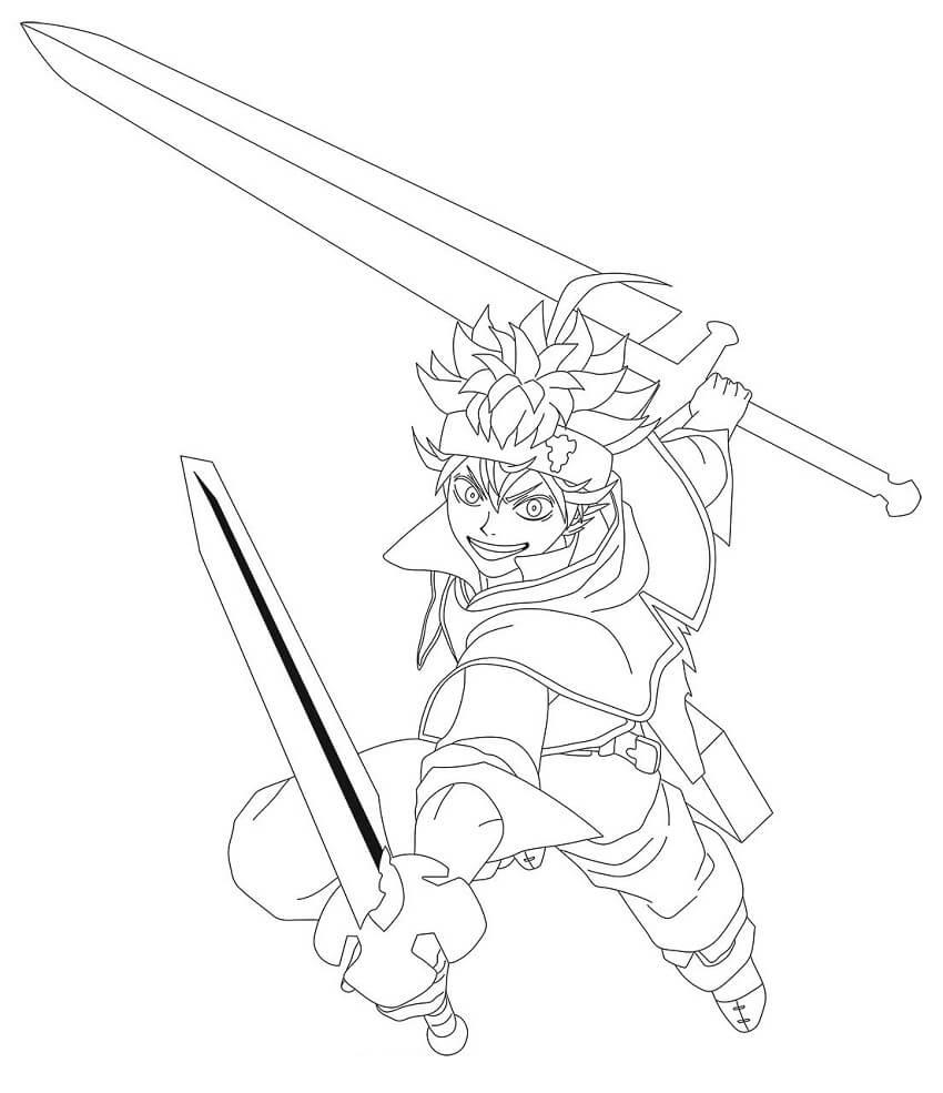 Cool Asta from Black Clover Coloring Page   Free Printable ...