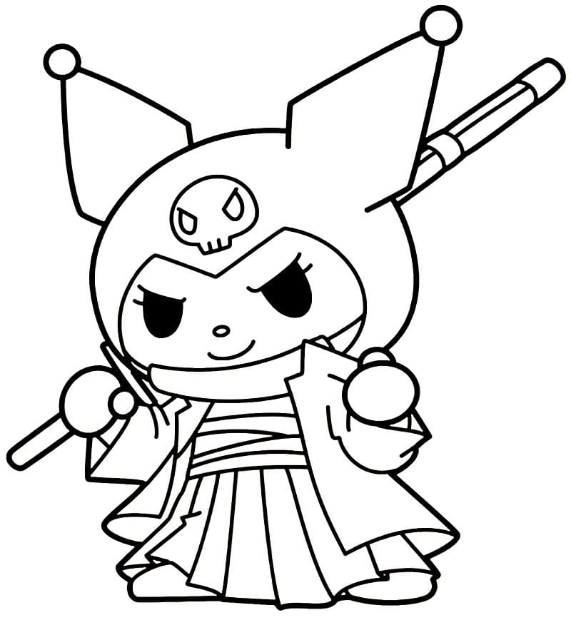 Kuromi Smiling Coloring Page Free Printable Coloring Pages for Kids