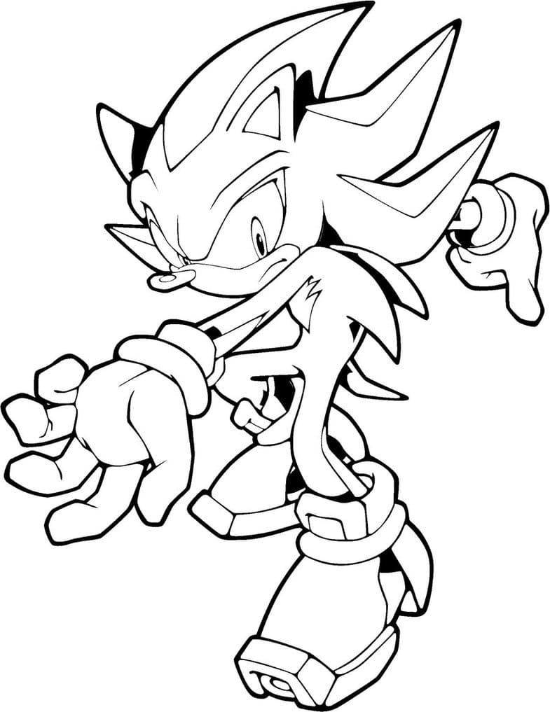 Free Printable Shadow Sonic Coloring Pages