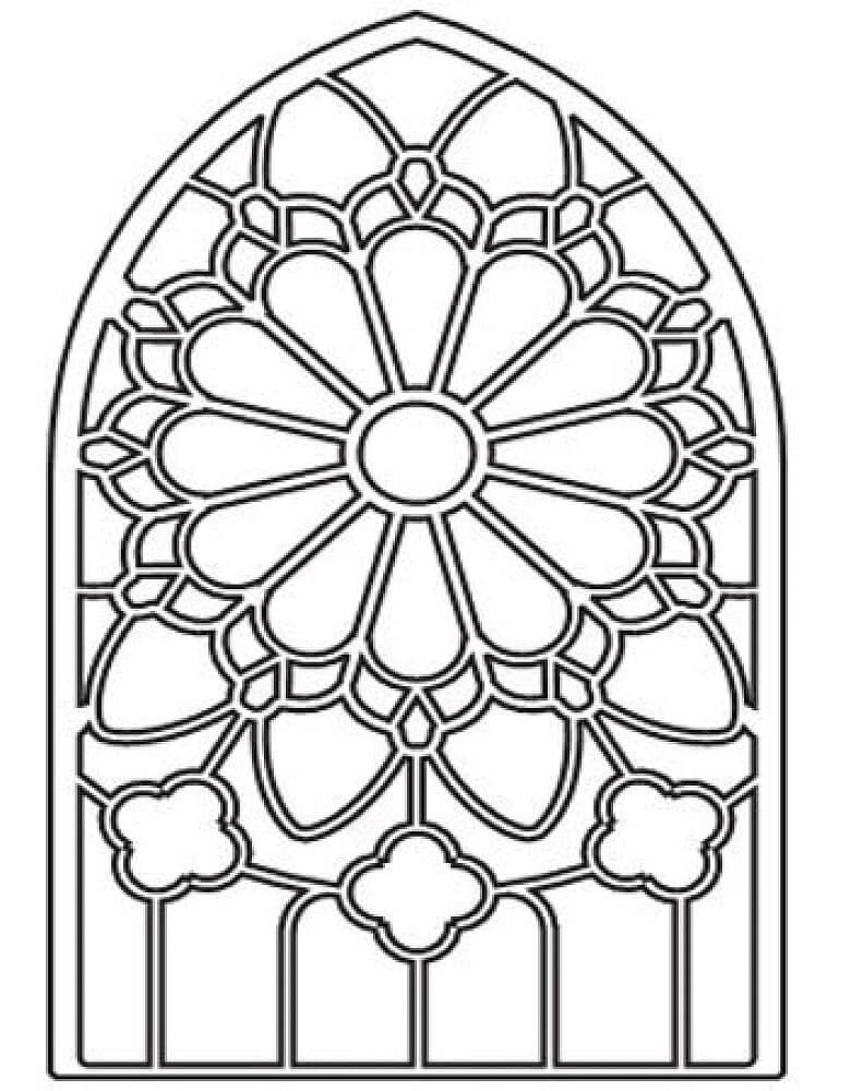 christian stain glass coloring pages