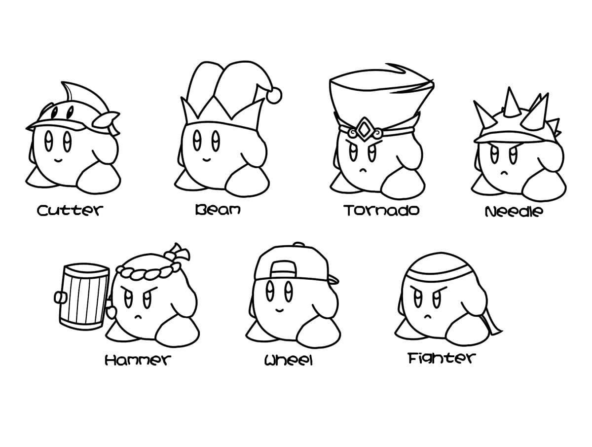 Copy Abilities of Kirby Coloring Page - Free Printable Coloring Pages for  Kids