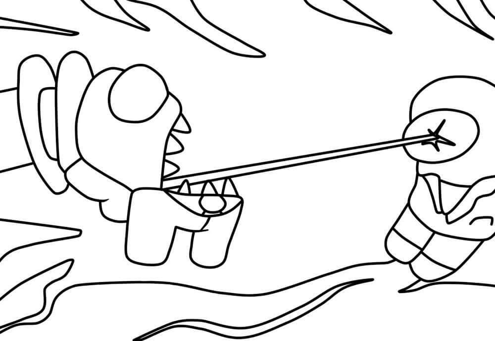 Among Us Coloring Pages Imposter Killing | Coloring Page Blog