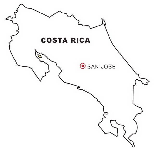 Costa Rica Map 1 Coloring Page - Free Printable Coloring Pages for Kids