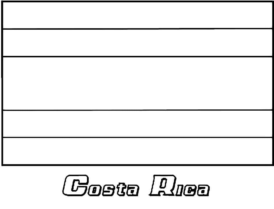 Bandeira Da Costa Rica Para Colorir - EDULEARN
