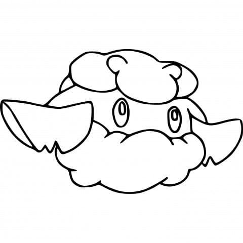 cottonee coloring page in black and white pokemon