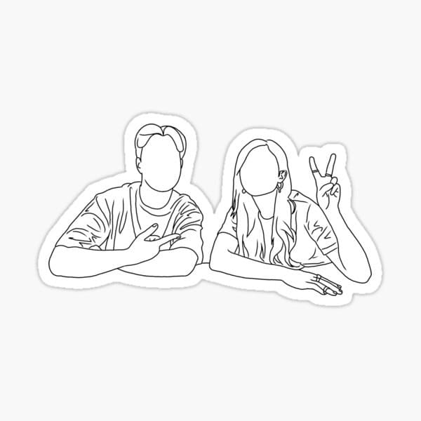 Couple Outline Stickers