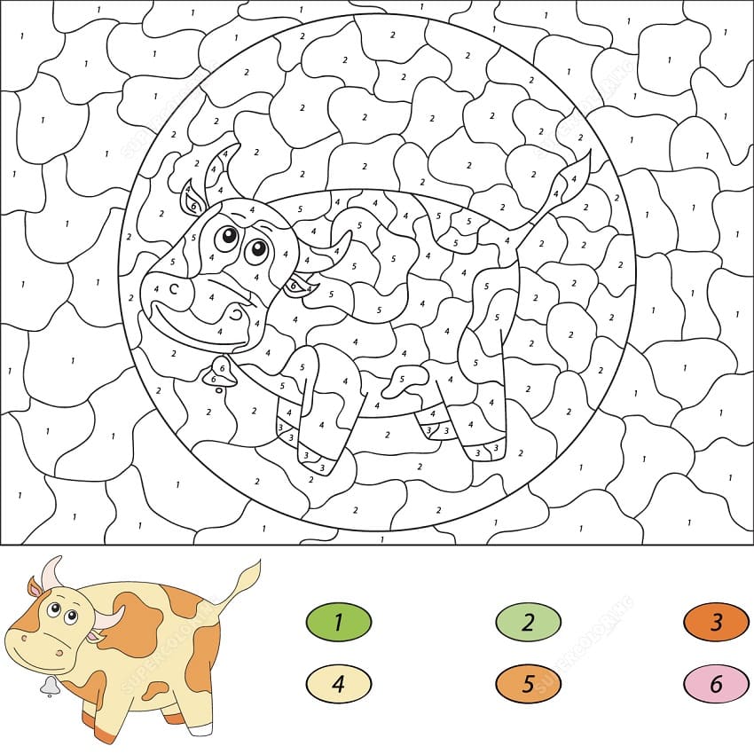 Cow Color by Number
