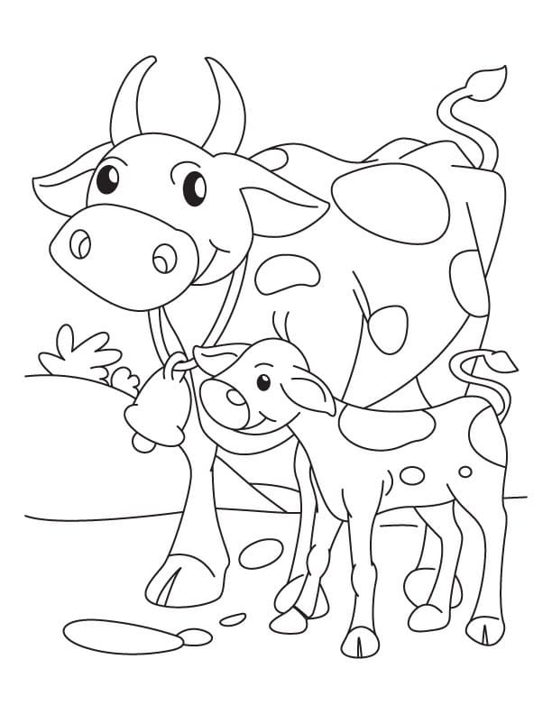 Happy Cow Coloring Page - Free Printable Coloring Pages for Kids