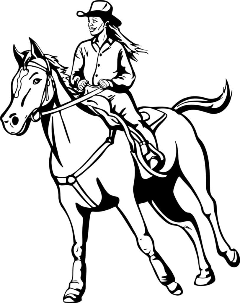 Cowgirl Riding a Horse